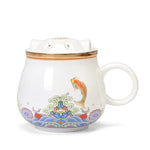 Tea Infuser Cup Porcelain With Lid & Infuser