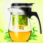 Tea Infuser Pitcher Heat-Resistant Glass Leak-Proof Lid