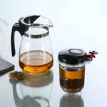Tea Infuser Pitcher Heat-Resistant Glass Leak-Proof Lid