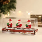 Tea Light Candle Set Holiday Figurines Gift-Ready Box