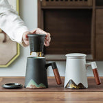 Tea Mug Ceramic Infuser & Lid 13.5 Oz