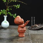 Tea Pet Ornament Handmade Clay Buddha Monk Design