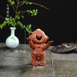 Tea Pet Ornament Handmade Clay Buddha Monk Design