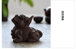 Tea Pet Purple Clay Toad Figurine Japanese Inspired Tea Table Decor