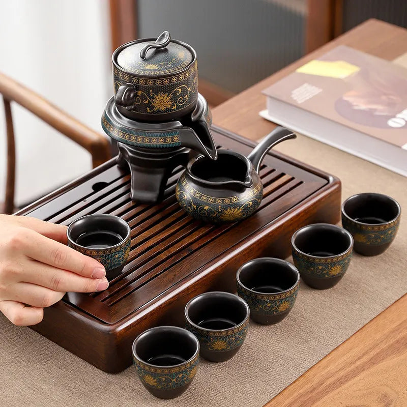 Tea Set Ceramic Kung Fu Style Serves Six
