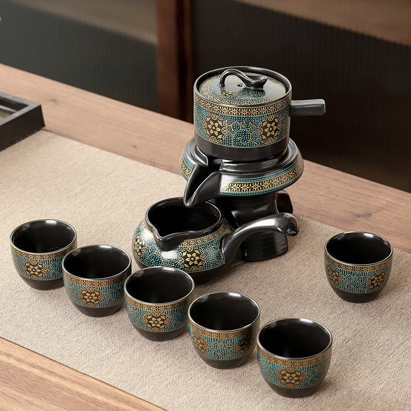 Tea Set Ceramic Kung Fu Style Serves Six