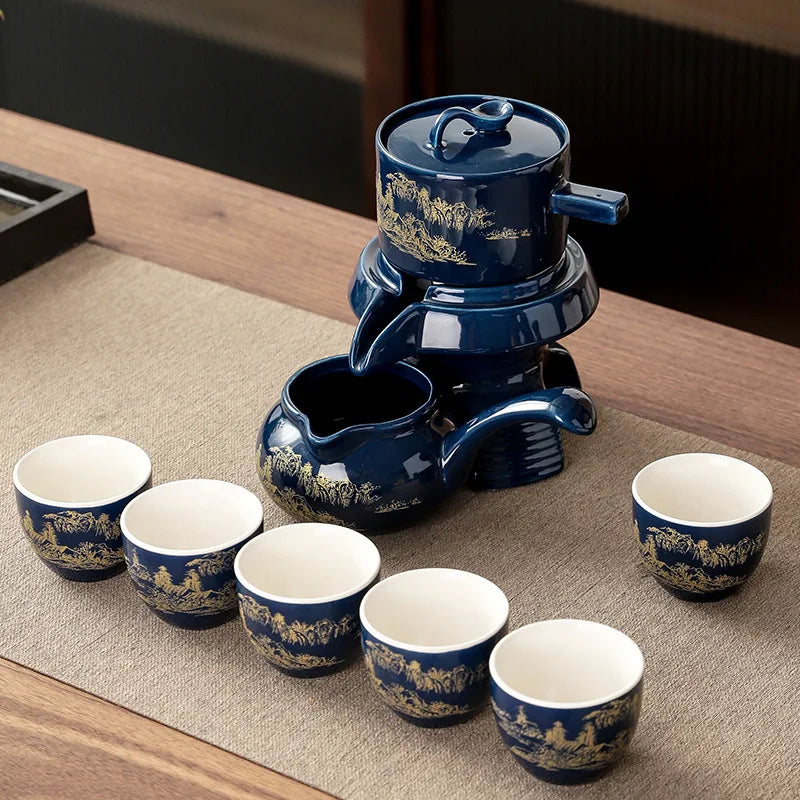 Tea Set Ceramic Kung Fu Style Serves Six