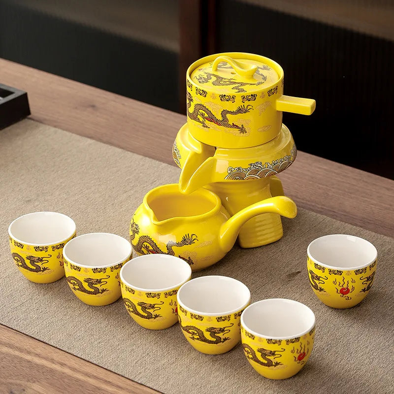 Tea Set Ceramic Kung Fu Style Serves Six