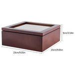 Tea Storage Box Natural Wood 9 Compartments Dust-Resistant Design
