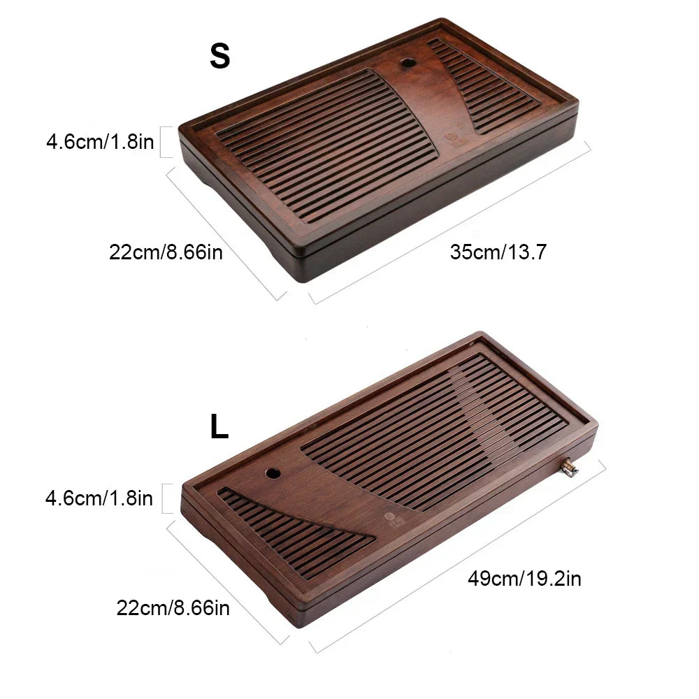Tea Tray Bamboo Surface Removable Top