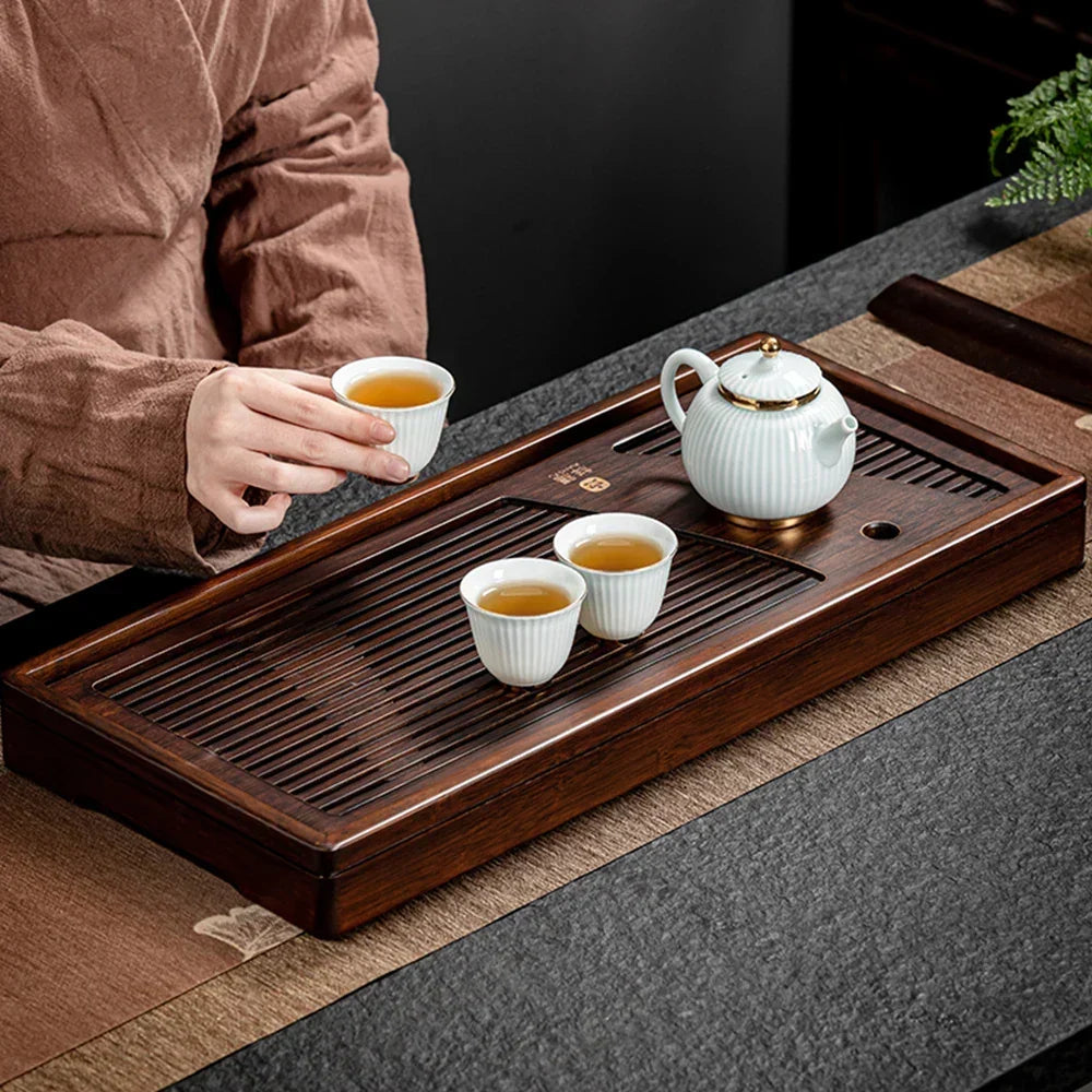 Tea Tray Bamboo Surface Removable Top