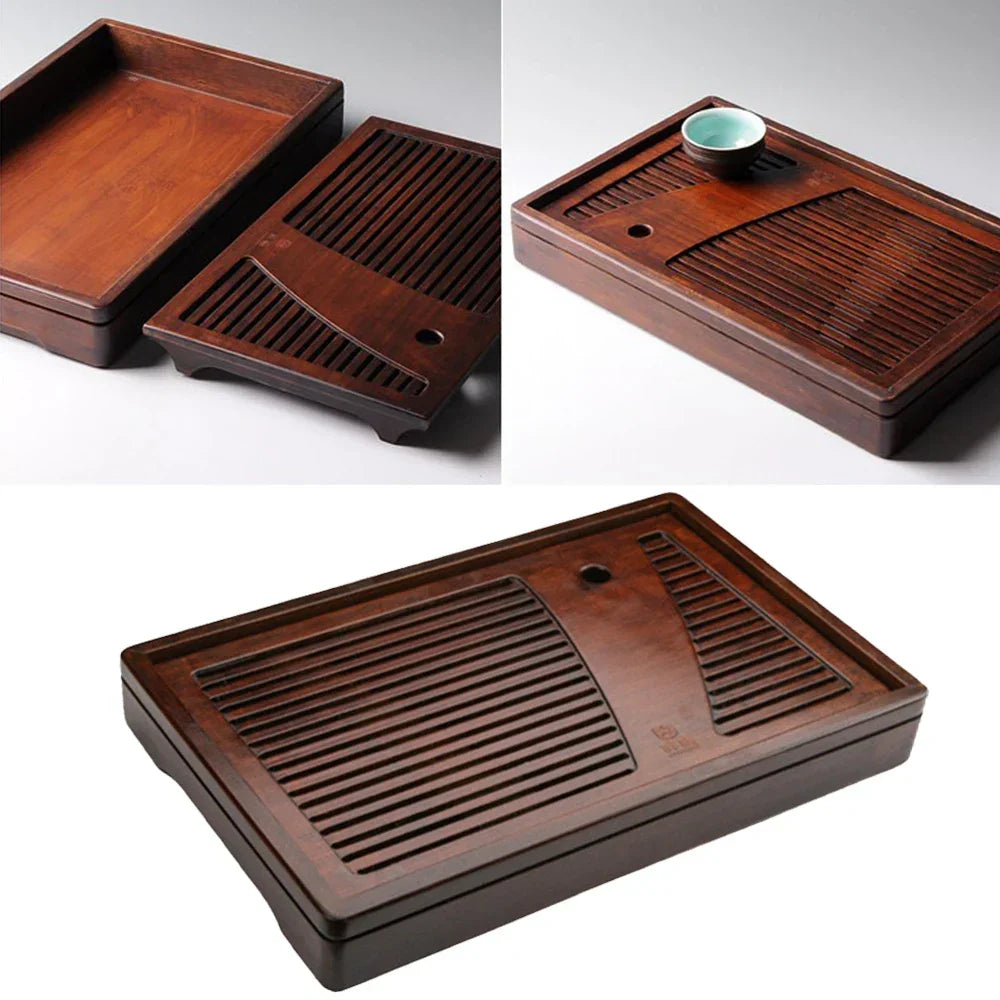 Tea Tray Bamboo Surface Removable Top
