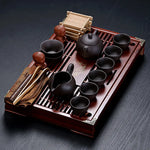 Tea Tray Set Vintage Chinese Ceramic Serves Six