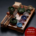 Tea Tray Set Vintage Chinese Ceramic Serves Six