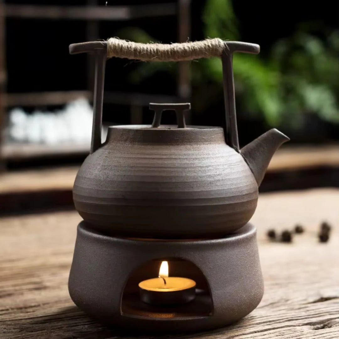 Teapot Ceramic With Matching Candle Warmer 11.8 Oz
