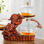 Teapot Glass Loose Leaf Infuser Dragon Design