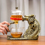 Teapot Glass Loose Leaf Infuser Dragon Design