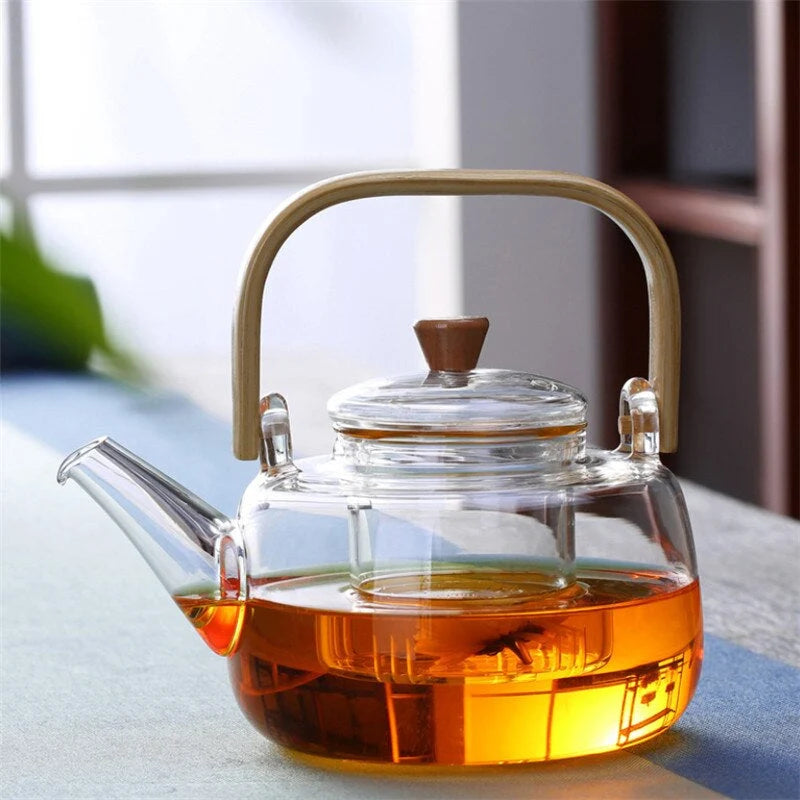 Teapot Heat-Resistant Glass 33.8 Oz Eastern-Inspired Design