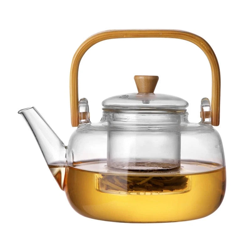 Teapot Heat-Resistant Glass 33.8 Oz Eastern-Inspired Design