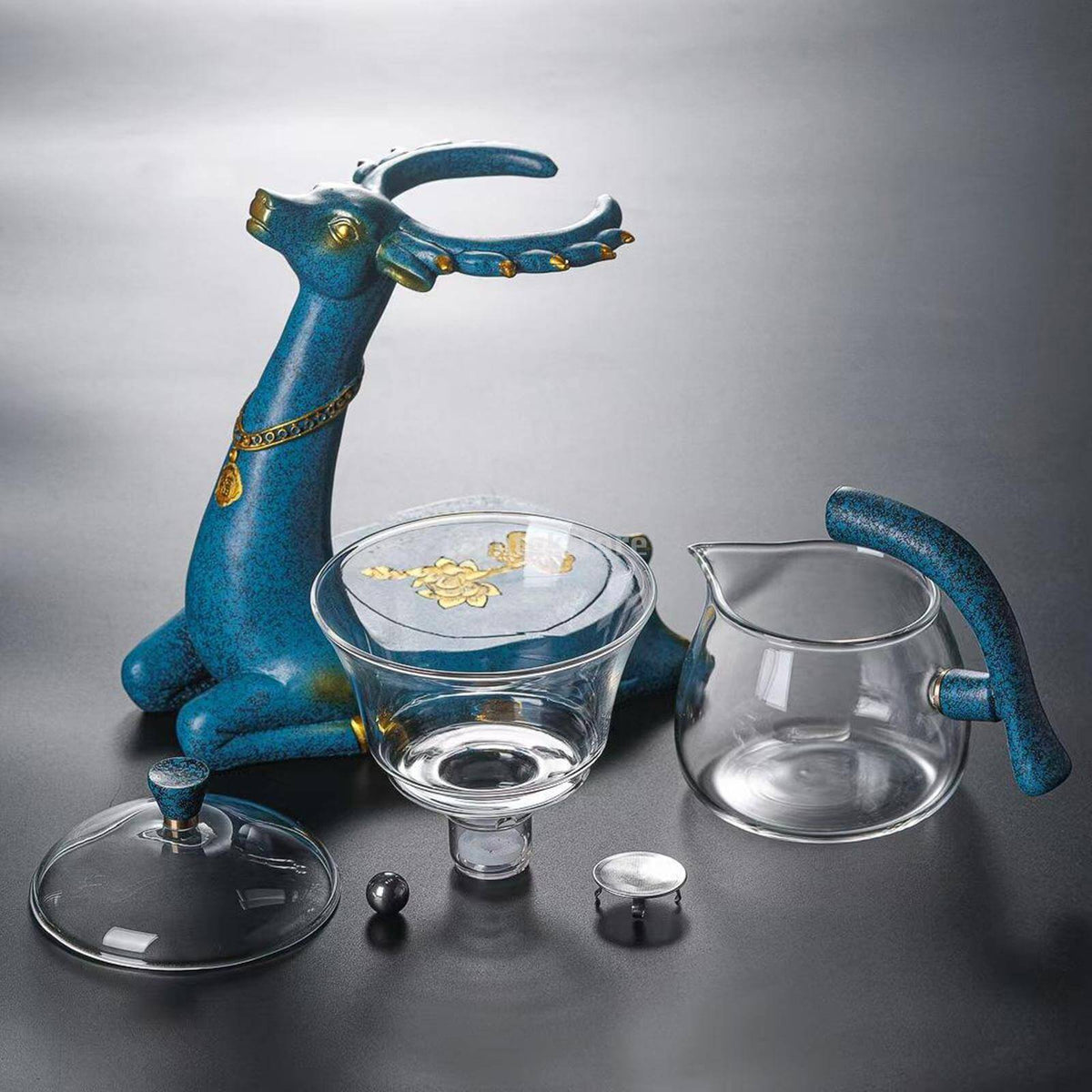 Teapot High Borosilicate Glass Detachable Filter Anti-Splash Spout