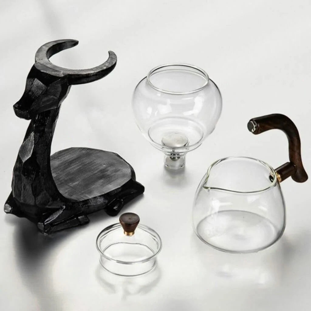 Teapot High Borosilicate Glass Detachable Filter Anti-Splash Spout