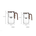 Teapot Magnetic Tea Separation Glass Body Wooden Handle