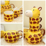 Teapot & Mug Set Ceramic Giraffe Design With Spoon