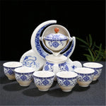Teapot Set Durable Ceramic Bamboo Tray & Travel Bag