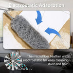 Telescopic Duster Flexible Microfiber Head & Stainless Steel Pole