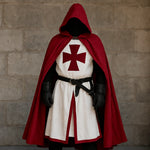Templar Knight Costume Red Cross Hooded Cloak Included
