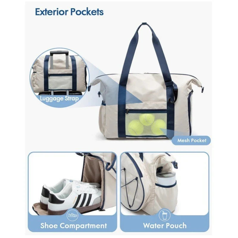 Tennis Bag Water-Resistant Holds 3 Rackets Padded Straps