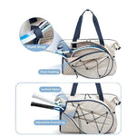 Tennis Bag Water-Resistant Holds 3 Rackets Padded Straps