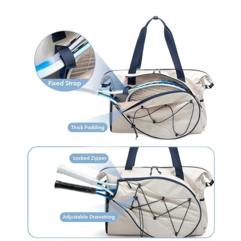 Tennis Bag Water-Resistant Holds 3 Rackets Padded Straps