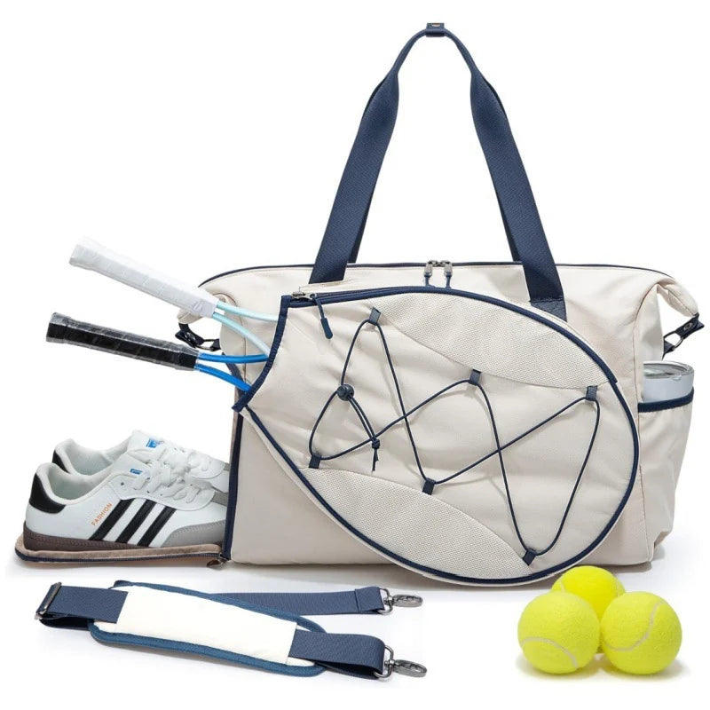 Tennis Bag Weather-Resistant Spacious Detachable Shoulder Strap
