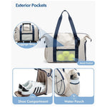 Tennis Bag Weather-Resistant Spacious Detachable Shoulder Strap