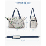 Tennis Bag Weather-Resistant Spacious Detachable Shoulder Strap