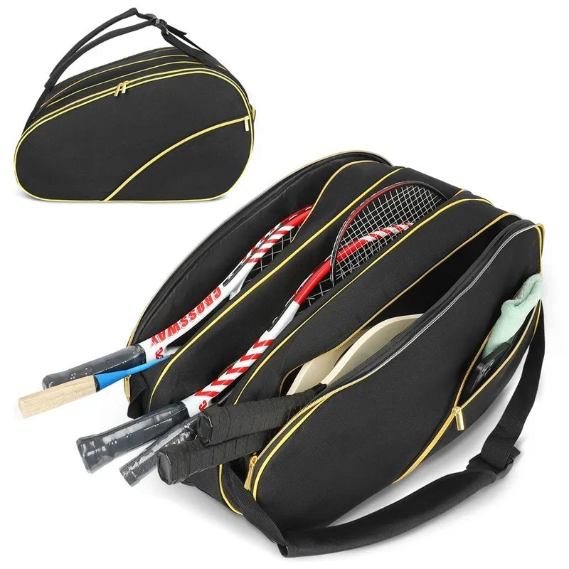 Tennis Racket Bag Holds Multiple Rackets Weather-Resistant Fabric