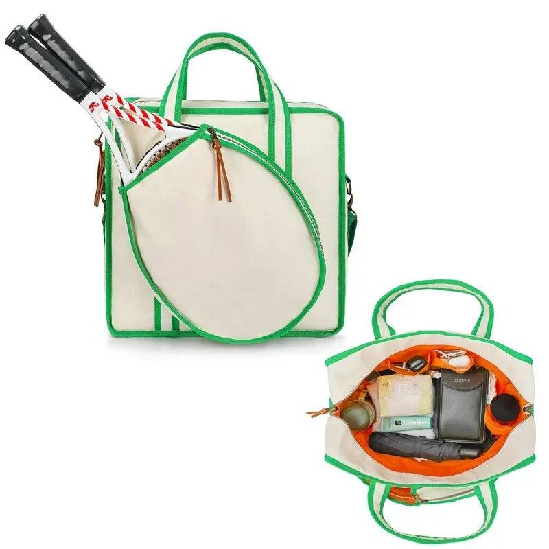 Tennis Racket Bag Multi-Compartment Durable Fabric & Adjustable Strap