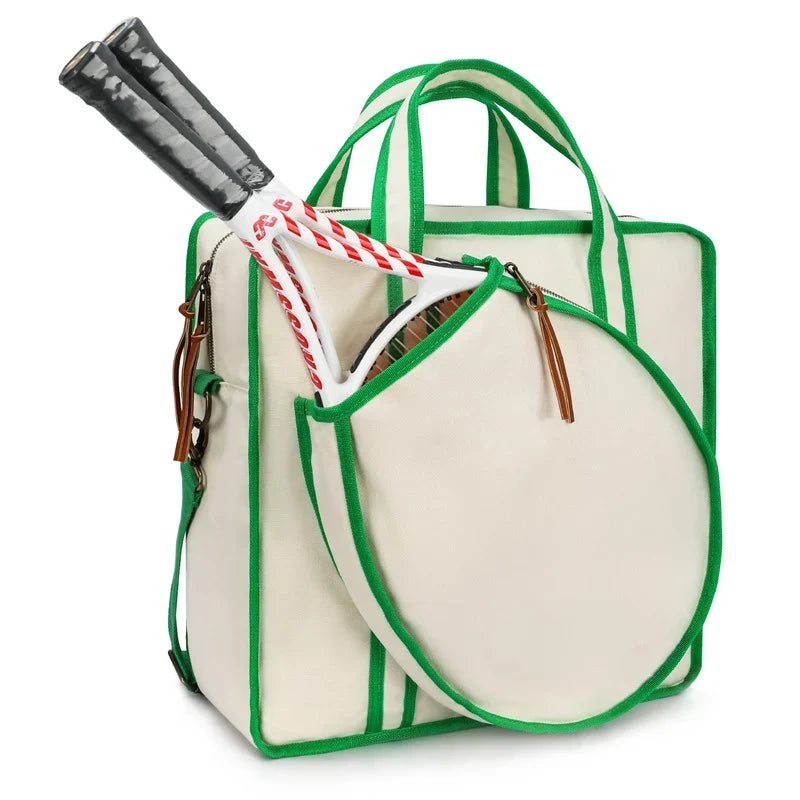 Tennis Racket Bag Multi-Compartment Durable Fabric & Adjustable Strap