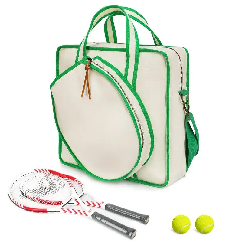 Tennis Racket Bag Multi-Compartment Durable Fabric & Adjustable Strap