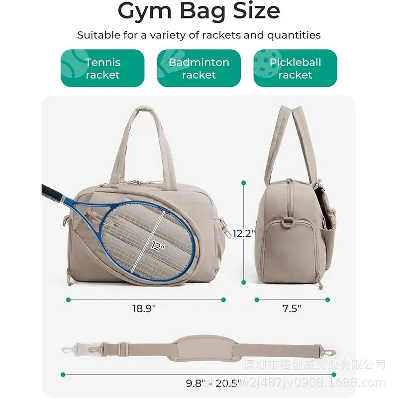 Tennis Tote Bag Padded Weather-Resistant Holds Two Rackets