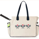 Tennis Tote Bag Spacious Durable Fabric & Side Pockets