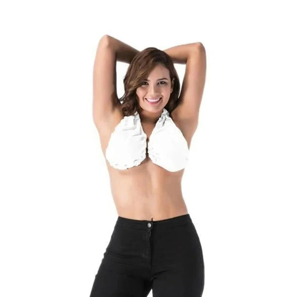 Terry Towel Bra Absorbent Stretch Fabric Open Back Adjustable Fit