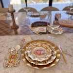 Thanksgiving Paper Plates Heavy-Duty Turkey & Gourd Design with Gold Accents