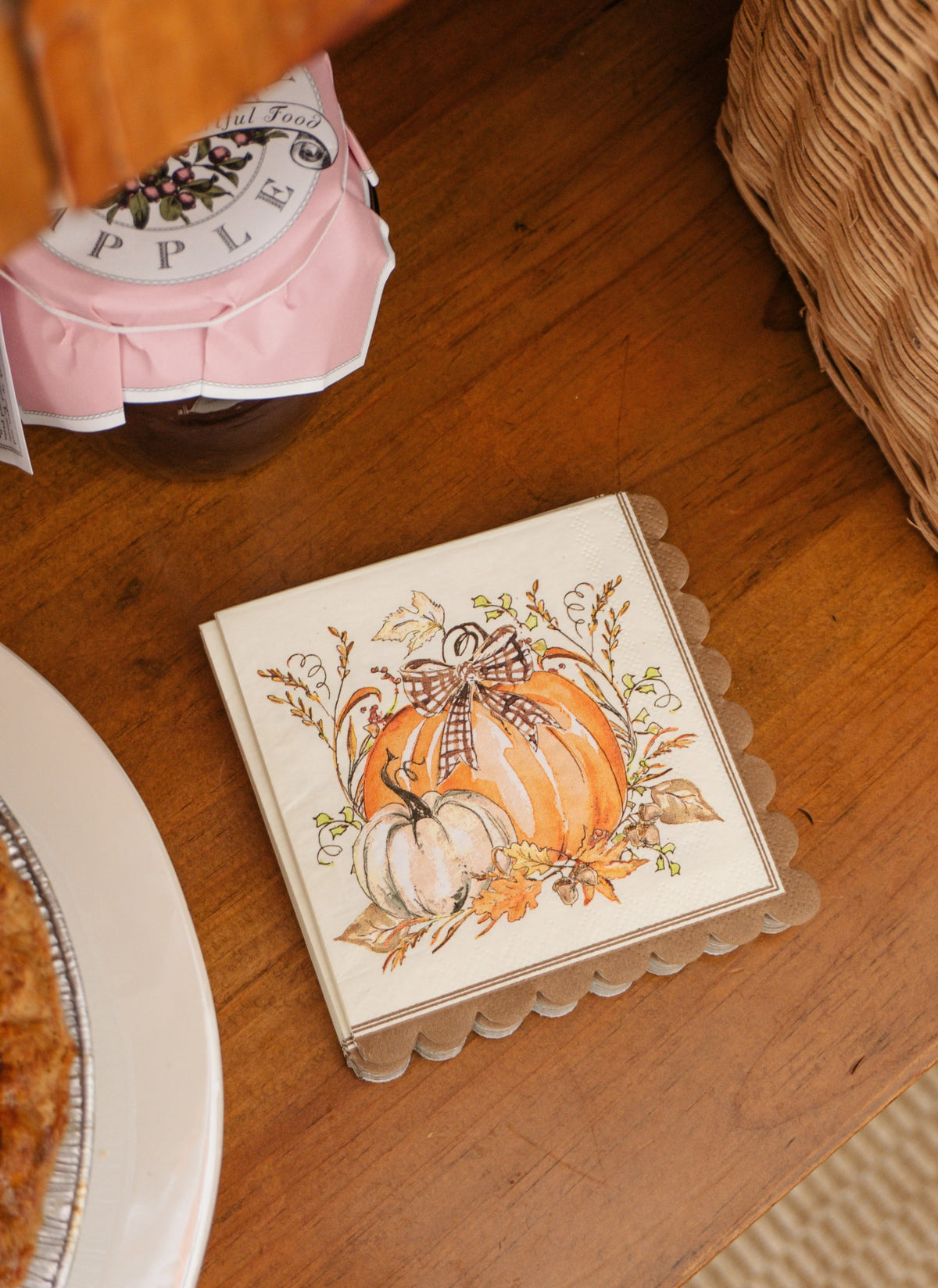 Thanksgiving Paper Plates Heavy-Duty Turkey & Gourd Design with Gold Accents