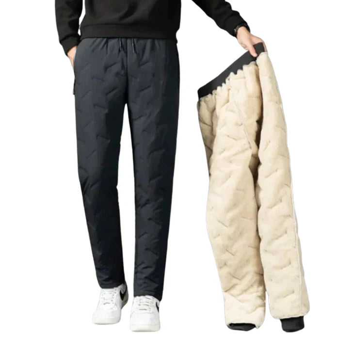 Thermal Pants Fleece-Lined Water-Repellent & Breathable Zippered Pockets