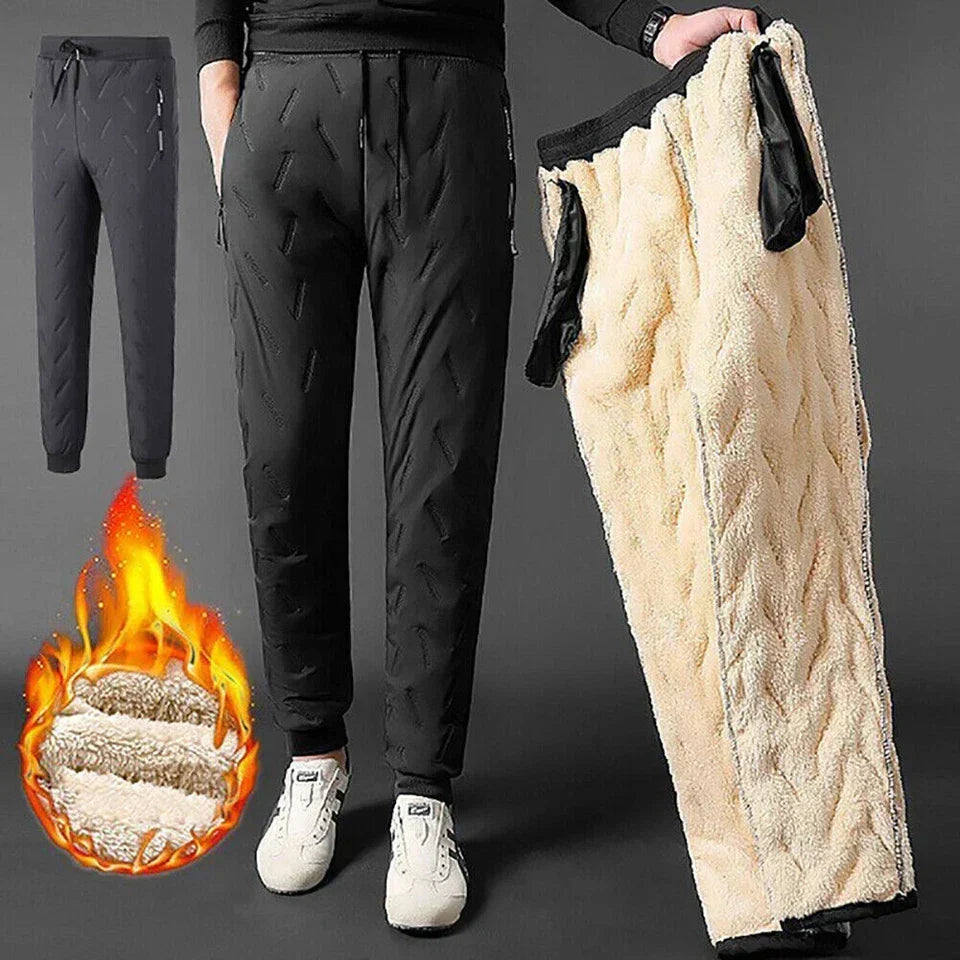 Thermal Pants Fleece-Lined Water-Repellent Zipper Pockets