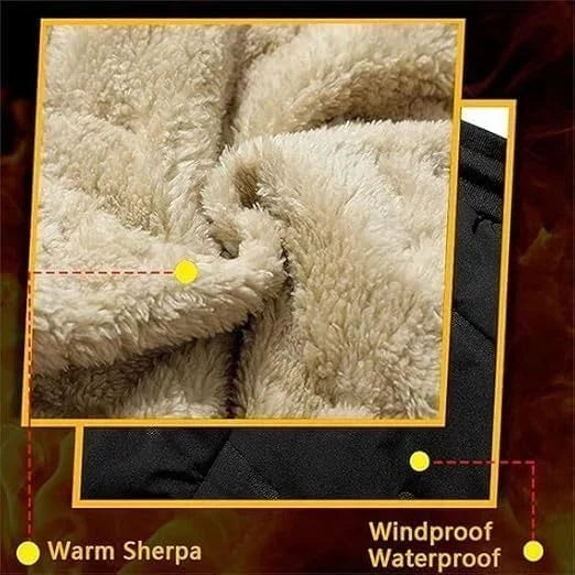 Thermal Pants Fleece-Lined Water-Repellent Zipper Pockets