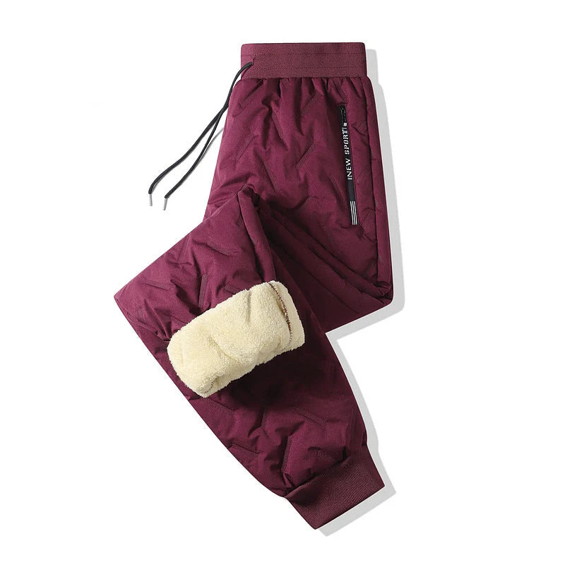 Thermal Pants Fleece-Lined Water-Repellent Zipper Pockets