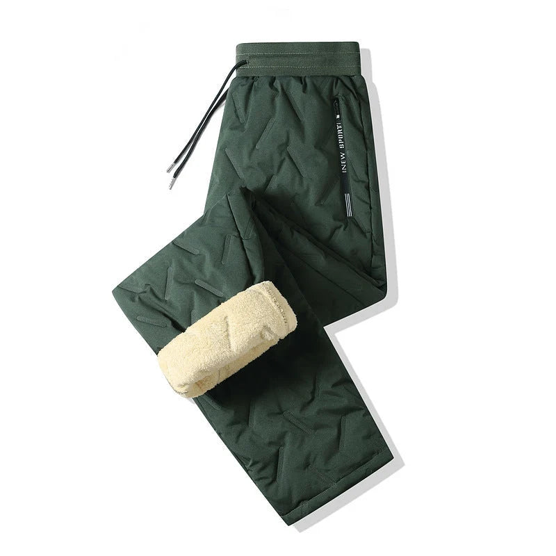 Thermal Pants Fleece-Lined Water-Repellent Zipper Pockets